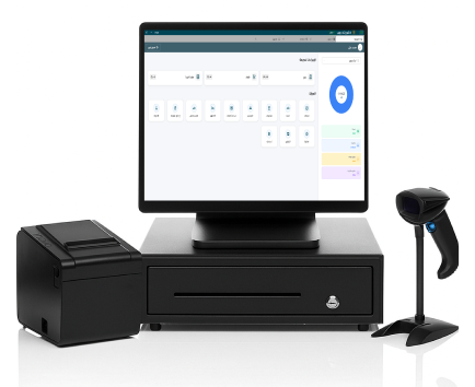 نظام كاشير إبتكار ويب: تجربة متكاملة على سطح المكتب نظام كاشير إبتكار ويب على الكمبيوتر المكتبي مع طابعة وماسح باركود، حل متكامل لنقاط البيع