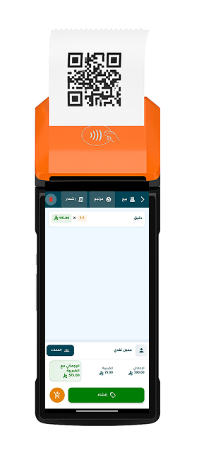 حلول نقاط بيع محمولة لسهولة التنقل جهاز نقاط بيع محمول مع طباعة فاتورة ورمز QR، حلول مبيعات متنقلة